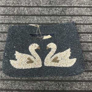 Rachel Zoe Navy Swan Embellished Clutch
